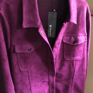 Purple Suede  snap closure jacket - size Large